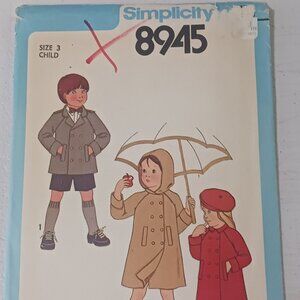 Vintage Simplicity Child's Jacket Pattern #8945